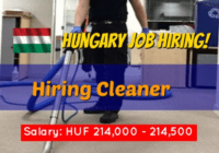 Hungary Hiring Cleaners Jobs 2023